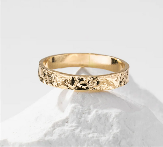 14k Handmade Hammered Ring