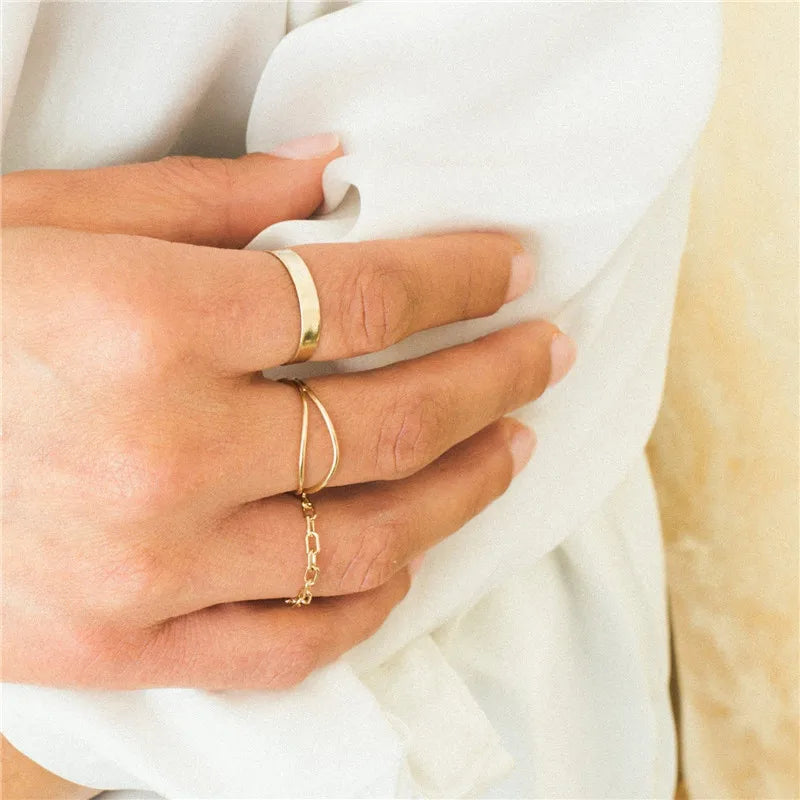 14K Gold Filled Paperclip Chain Ring