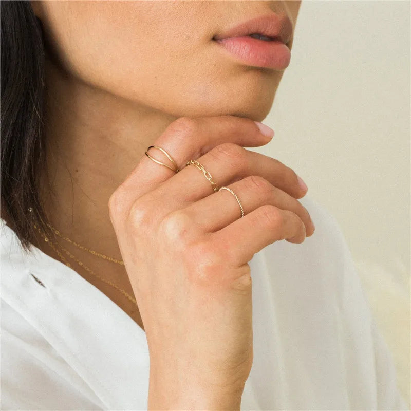 14K Gold Filled Paperclip Chain Ring