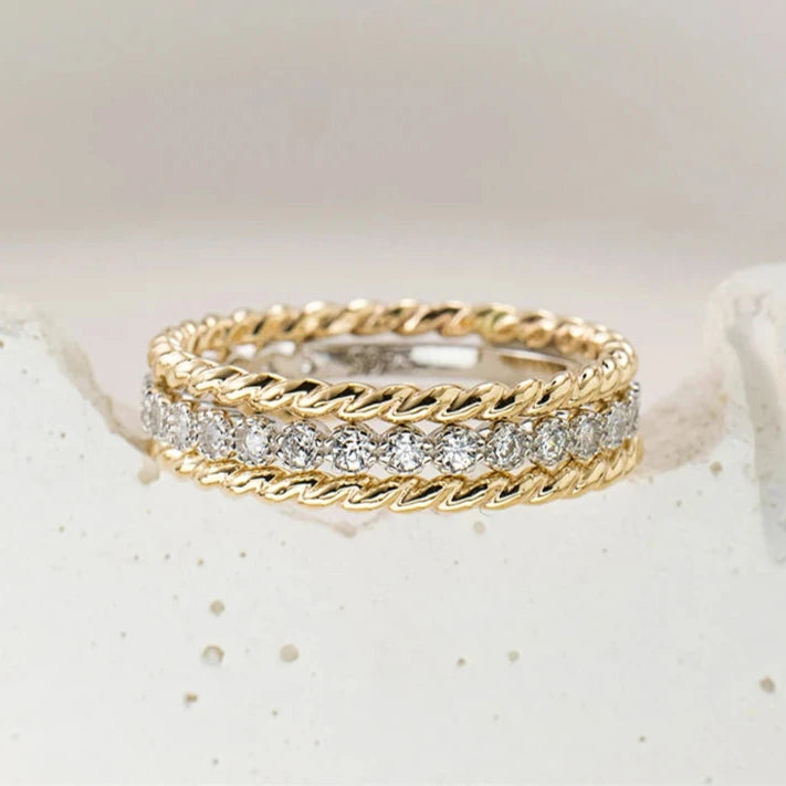 3 Gold Filled Stacking Rings